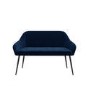 White Gloss Dining Table Set with 2 Navy Velvet Chairs and 1 Bench - Seats 4 - Rochelle