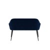 White Gloss Dining Table Set with 2 Navy Velvet Chairs and 1 Bench - Seats 4 - Rochelle
