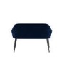 White Gloss Dining Table Set with 2 Navy Velvet Chairs and 1 Bench - Seats 4 - Rochelle