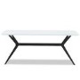 White Gloss Dining Table Set with 6 Dove Grey Faux Leather Chairs - Seats 6 - Rochelle