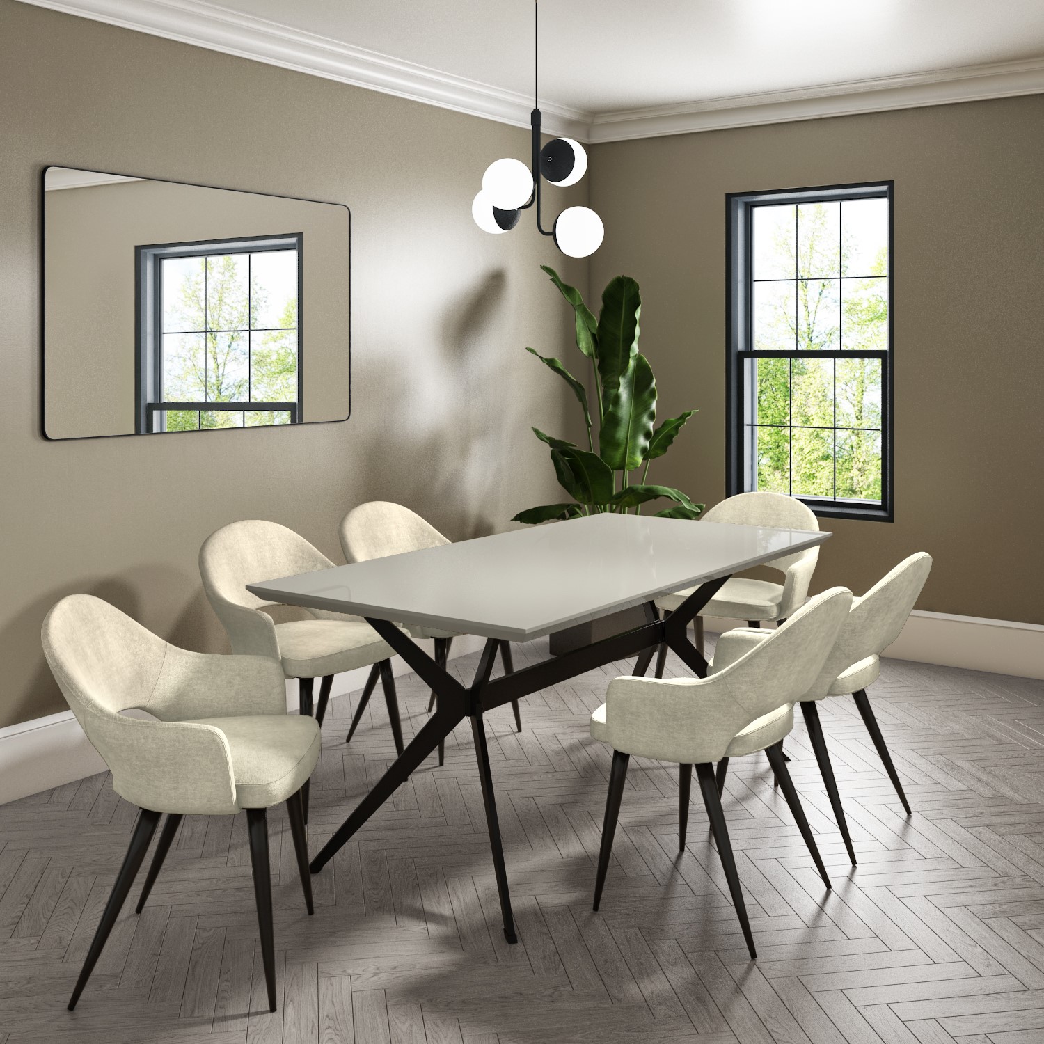 6 fabric dining shop chairs