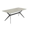 Taupe High Gloss Dining Table with 8 Black Velvet Dining Chairs - Rochelle