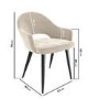 Black Oak Dining Table Set with 6 Beige Upholstered Chairs - Seats 6 - Rochelle