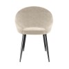 Black Oak Dining Table Set with 6 Beige Fabric Chairs - Seats 6 - Rochelle