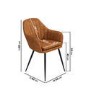 Black Dining Table Set with 6 Tan Faux Leather Chairs - Seats 6 - Rochelle