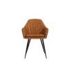 Black Dining Table Set with 6 Tan Faux Leather Chairs - Rochelle