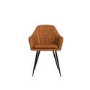 Black Dining Table Set with 6 Tan Faux Leather Chairs - Seats 6 - Rochelle