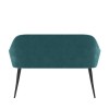 Black Dining Table with 2 Teal Velvet Dining Chairs and Matching High Back Bench - Rochelle