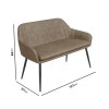 Black Oak Dining Table Set with 2 Beige Faux Leather Chairs &amp; 1 Bench - Seats 4 - Rochelle