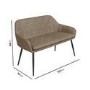 Black Oak Dining Table Set with 2 Beige Faux Leather Chairs & 1 Bench - Seats 4 - Rochelle