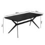 Black Oak Dining Table Set with 6 Grey Upholstered Swivel Chairs - Seats 6 - Rochelle