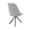 Black Oak Dining Table Set with 6 Grey Fabric Swivel Chairs - Seats 6 - Rochelle