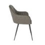 Black Oak Dining Table Set with 6 Dove Grey Faux Leather Chairs - Seats 6 - Rochelle