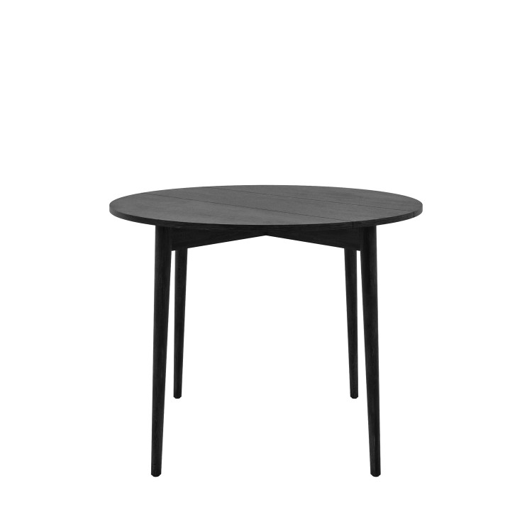Black Drop Leaf Dining Table Set with 4 Black Spindle Back Chairs - Seats 4 - Rudy