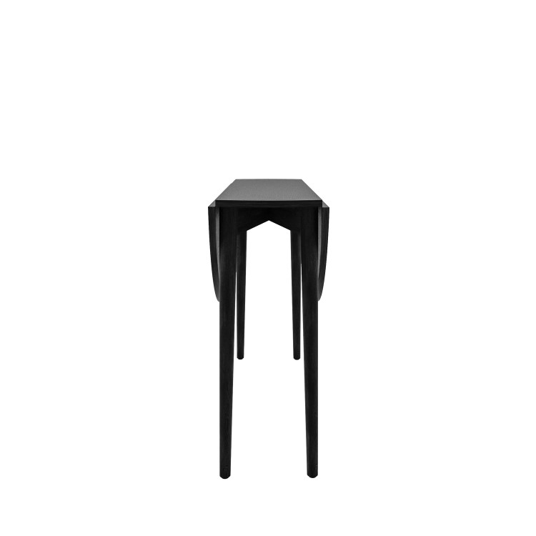 Black Drop Leaf Dining Table Set with 4 Black Spindle Back Chairs - Seats 4 - Rudy