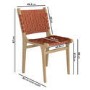 Oak Drop Leaf Dining Table Set with 4 Tan Faux Leather Chairs - Seats 4 - Rudy