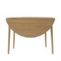 Oak Drop Leaf Dining Table Set with 4 Tan Faux Leather Chairs - Seats 4 - Rudy