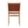 Oak Drop Leaf Dining Table Set with 4 Tan Faux Leather Chairs - Seats 4 - Rudy