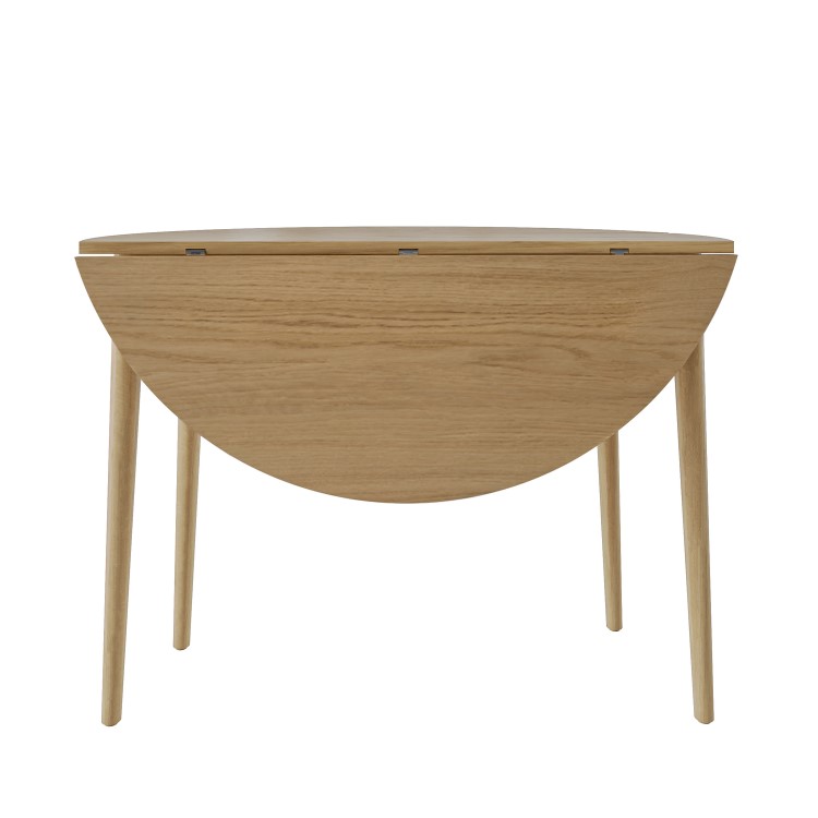 Oak Drop Leaf Dining Table Set with 2 Cream Recycled Fabric Chairs - Seats 2 - Rudy