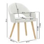 Oak Drop Leaf Dining Table Set with 2 Cream Recycled Fabric Chairs - Seats 2 - Rudy