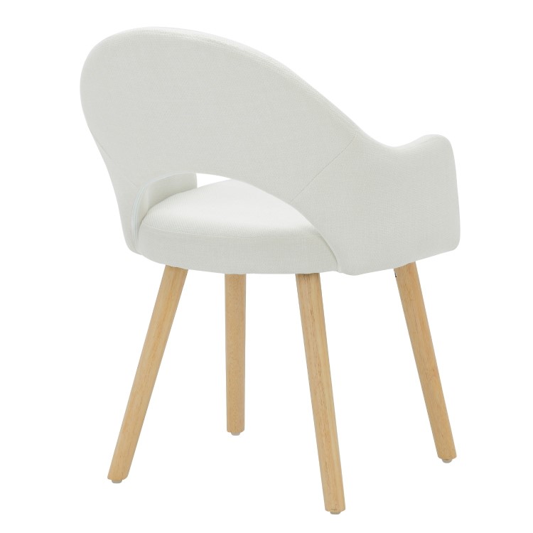 Oak Drop Leaf Dining Table Set with 2 Cream Recycled Fabric Chairs - Seats 2 - Rudy