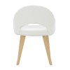 Round Oak Drop Leaf Dining Table with 2 Cream Recycled Fabric Dining Chairs - Rudy