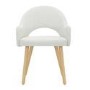 Oak Drop Leaf Dining Table Set with 2 Cream Recycled Fabric Chairs - Seats 2 - Rudy