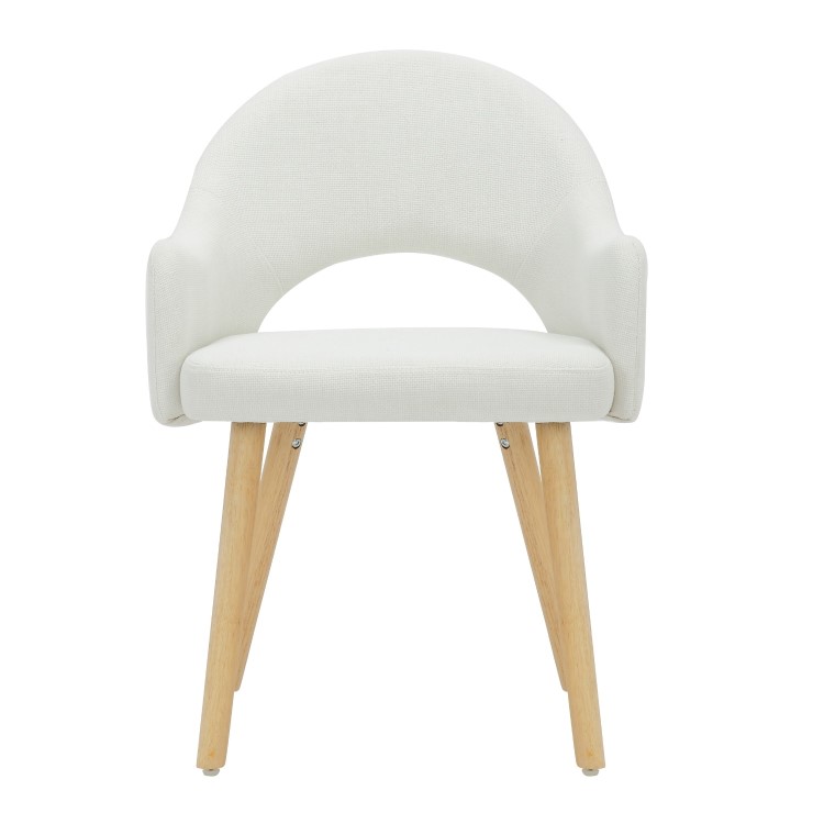 Oak Drop Leaf Dining Table Set with 2 Cream Recycled Fabric Chairs - Seats 2 - Rudy