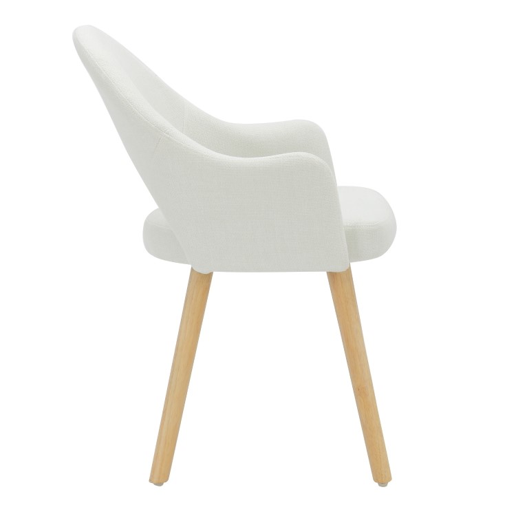 Oak Drop Leaf Dining Table Set with 2 Cream Recycled Fabric Chairs - Seats 2 - Rudy