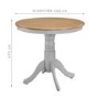 Small Round Dining Table with 4 Velvet Chairs in Grey with Oak Finish - Rhode Island & Kaylee