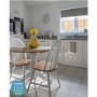 Small Round Drop Leaf Table with 2 Chairs in Wood & White - Rhode Island