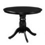 Small Round Dining Table in Black with 4 Velvet Chairs in Grey - Rhode Island & Kaylee