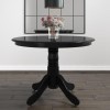 Small Round Dining Table in Black with 4 Velvet Chairs in Green- Rhode Island &amp; Kaylee