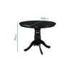 Small Round Dining Table in Black with 4 Teal Blue Velvet Chairs- Rhode Island &amp; Kaylee
