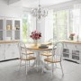 Round Extendable Dining Set with 4 Chairs in Oak & White - Rhode Island