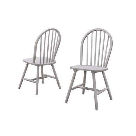 Round Extendable Dining Table Set with 4 Grey Wooden Dining Chairs - Rhode Island