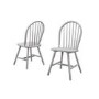 Round Extendable Dining Table Set with 4 Grey Wooden Dining Chairs - Rhode Island