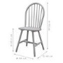 Round Extendable Dining Table Set with 4 Grey Wooden Dining Chairs - Rhode Island