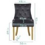 Round Extendable Dining Table with 4 Velvet Chairs in Grey & Oak Finish - Rhode Island & Kaylee
