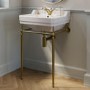 Grade A1 - Traditional 1 Tap Hole Basin with Brass Wash Stand 570mm - Ripley