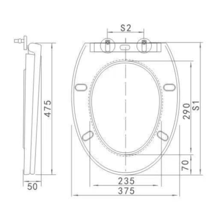ONLY OPENED - Close Coupled Rimless Toilet with Soft Close Seat - Ripley