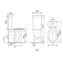 Close Coupled Rimless Toilet with Soft Close Seat and Matt Black Fittings - Ripley