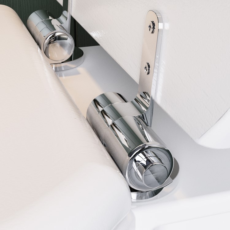 GRADE A1 - White Round Wooden Soft Close Toilet Seat with Quick Release and Chrome Hinges - Park Royal