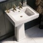 Grade A1 - Traditional Full Pedestal 2 Tap Hole Basin 583mm - Park Royal