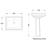 Grade A1 - Traditional Full Pedestal 1 Tap Hole Basin 583mm - Park Royal