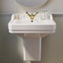 ONLY OPENED - Traditional Semi Pedestal 1 Tap Hole Basin 570mm - Ripley