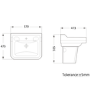 ONLY OPENED - Traditional Semi Pedestal 1 Tap Hole Basin 570mm - Ripley
