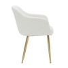 Round to Oval White Marble Effect Extendable Dining Table with 6 Boucle Dining Chairs - Reine