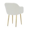 Round to Oval White Marble Effect Extendable Dining Table with 6 Boucle Dining Chairs - Reine