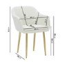 Round to Oval White Marble Effect Extendable Dining Table Set with 4 Cream Boucle Chairs - Seats 4 - Reine